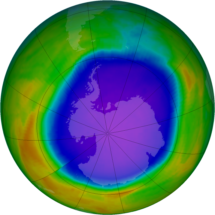 Antarctic ozone map for 05 October 1998